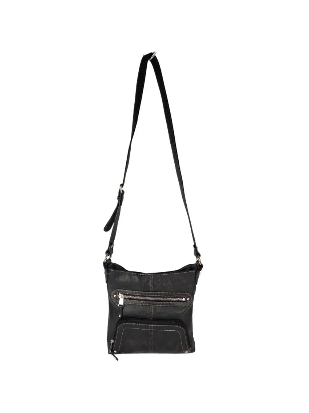 Tignanello Multi Pocket Organizer Crosssbody Bag Black Leather 10